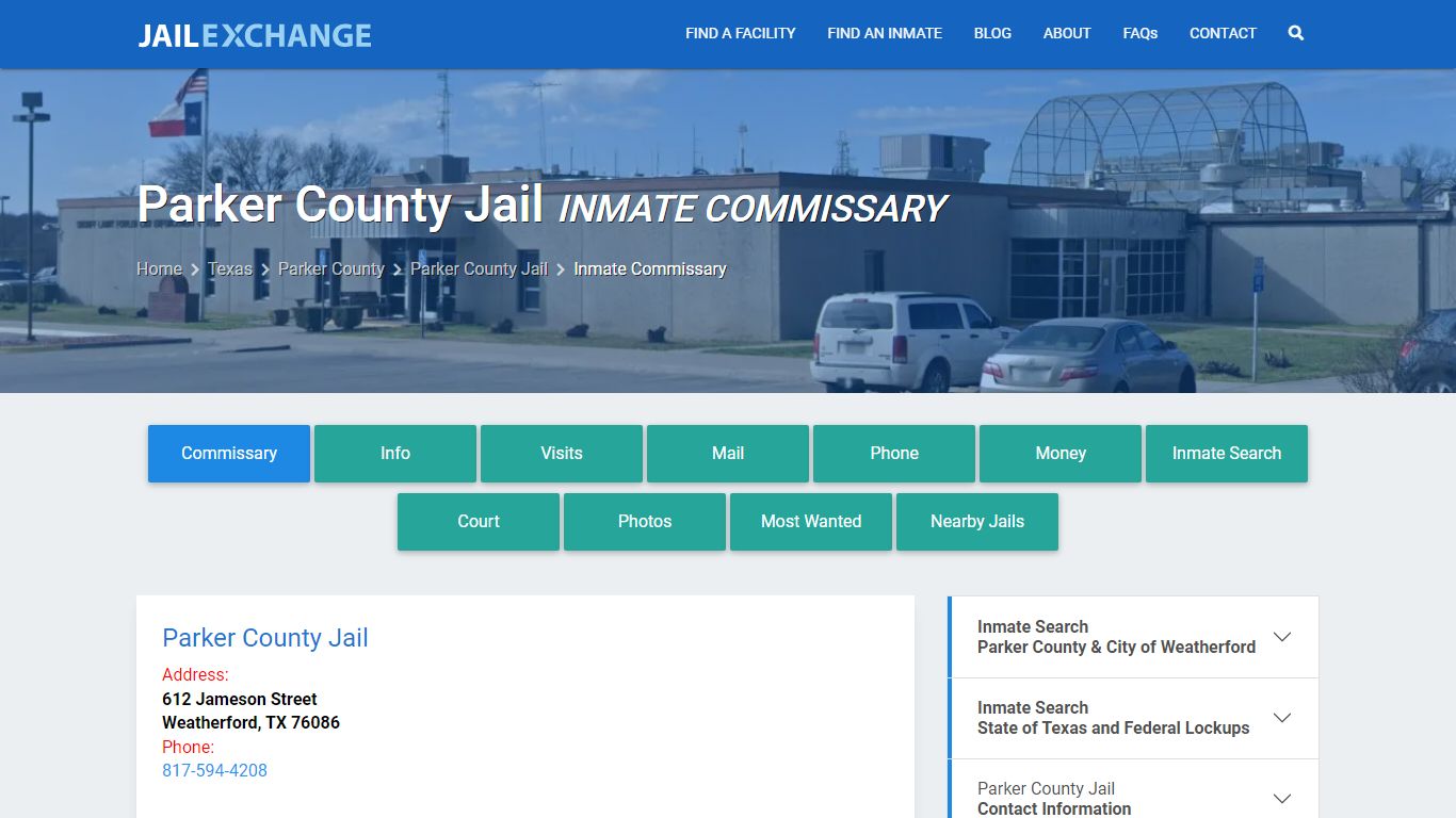 Inmate Commissary, Care Packs - Parker County Jail, TX