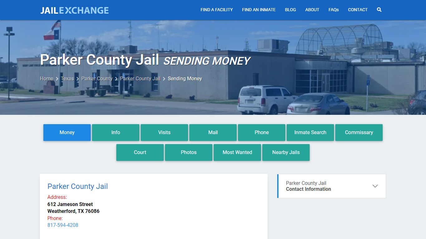 Send Money to Inmate - Parker County Jail, TX - Jail Exchange