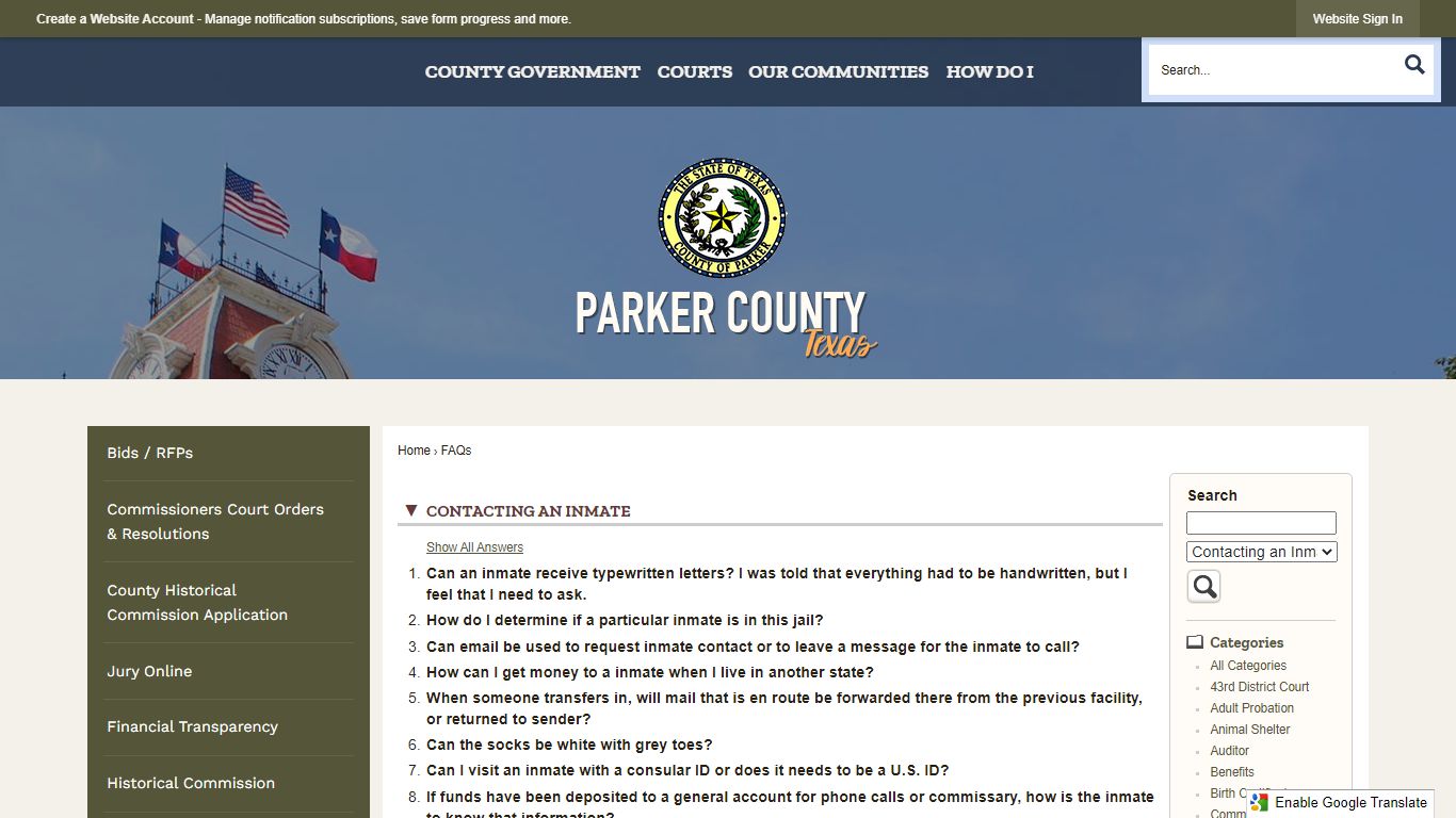FAQs • Parker County, TX • CivicEngage